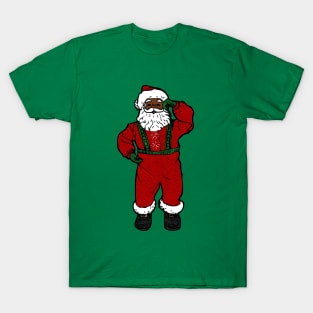 red velvet black santa claus christmas T-Shirt